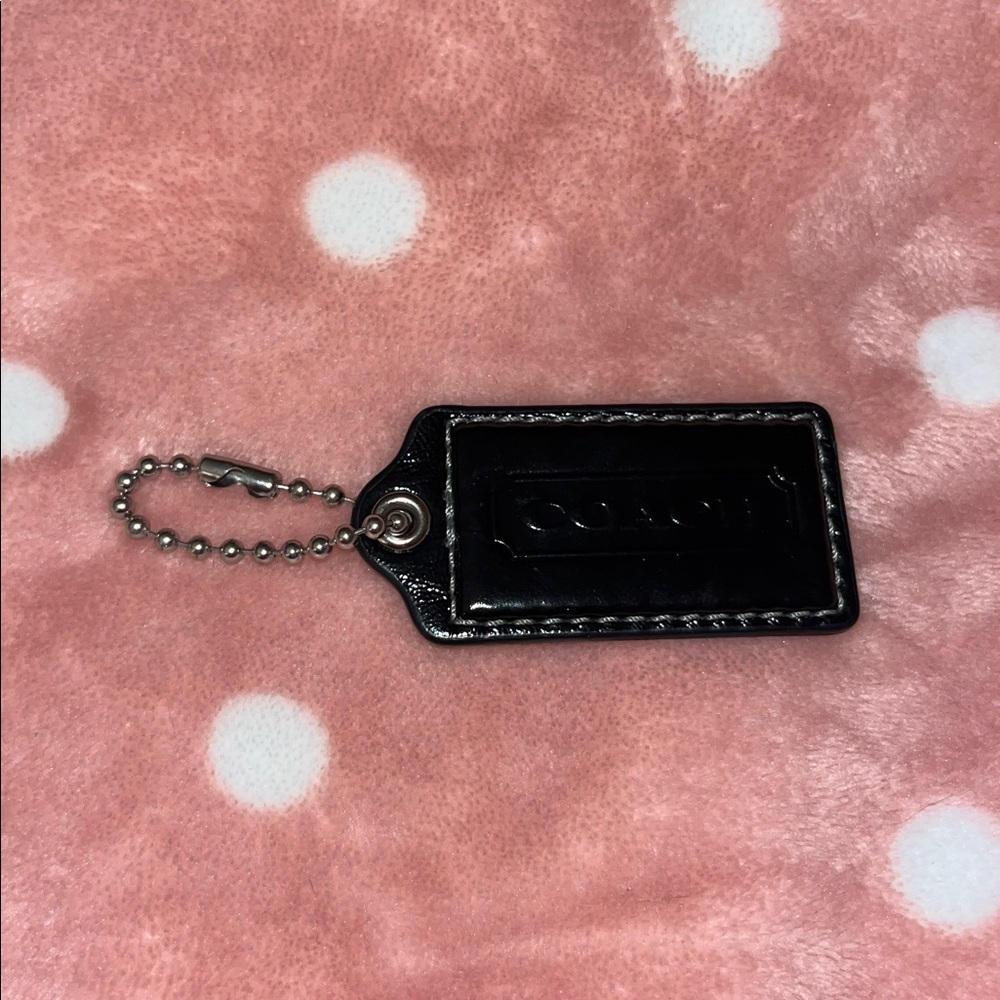 Coach Patented Large Black Leather Hang Bag Tag